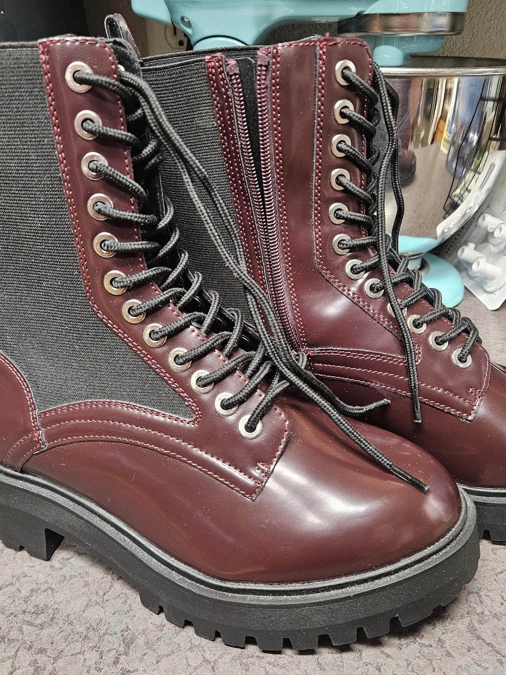 Torrid Women's Burgundy Lace-Up Combat Boots